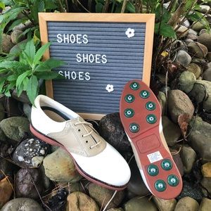 LADYFAIRWAY BROOKLAWN Golf Shoes Leather White/Tan